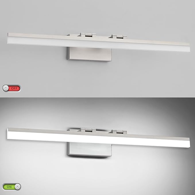 SOLFART 31.5 Inch Dimmable Bathroom Vanity Lights Over Mirror 5 Color Temperature Vanity Lighting Fixtures for Bath Brushed Nickel Bathroom Light fixtures Bar 5CCT
