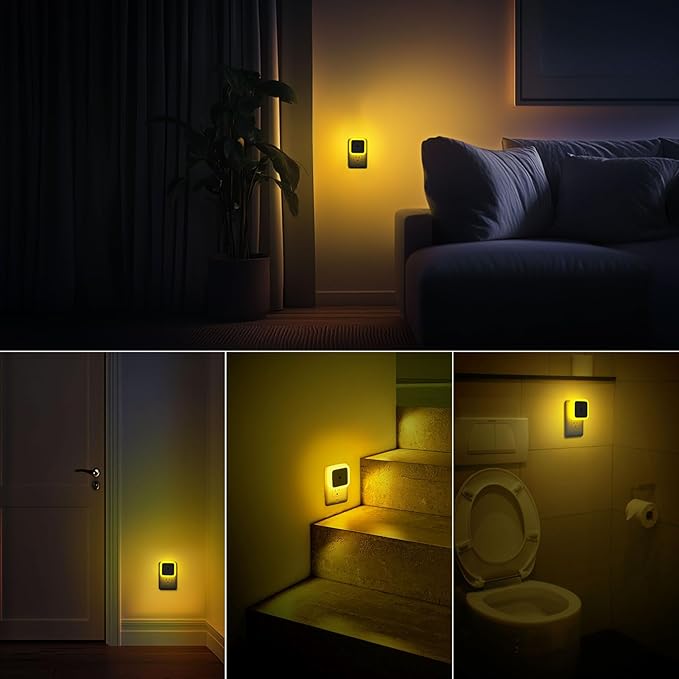 Sujeet Night Light, Night Lights Plug into Wall,Nightlight Plug in Night Light, Dusk to Dawn Night Lamp Led Night Lights for Adults Bedroom, Bathroom, Hallway (Amber)