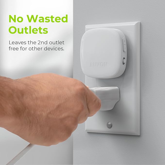 AUVON Plug-in LED Backlit Night Light with Motion Sensor & Dusk to Dawn Sensor, Dimmable Amber Nightlight with 1-50 lm Adjustable Brightness for Bathroom, Bedroom, Hallway, Stairs (2 Pack)