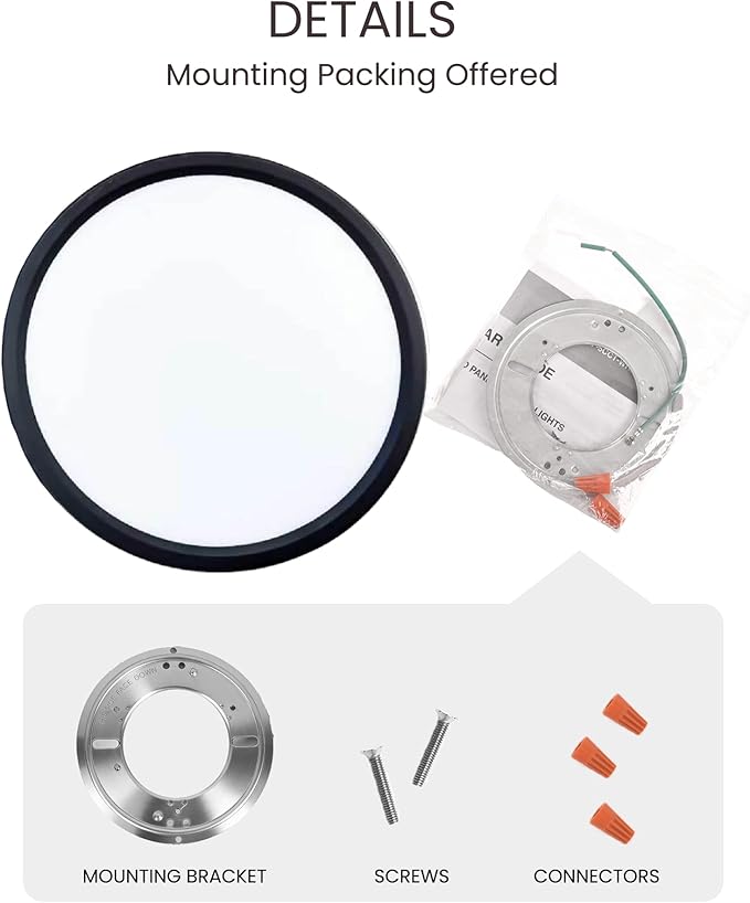 LEDYOND 11in Push-Fit LED Ceiling Lights 4 Pack Black, 0.52in Ultra Thin Flush Mount Light Fixture, 5CCT Selectable 3000K-6500K, 1100LM Dimmable Flat Panel Light for Home Renovation, IP44 ETL Listed