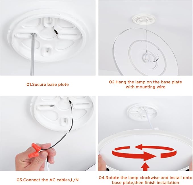 TALOYA Flush Mount Ceiling Light with Remote,3000K-6500K Adjustable,2000K Nightlight,18 Inch, Led Low Profile Ceiling Lights for Bedroom, Living Room, Kitchen, White