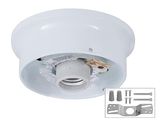 B&P Lamp® 4 Inch Fitter Wired Flush Mount Ceiling Fixture, White