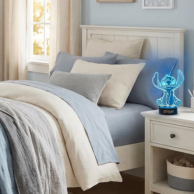 Disney Stitch 3D Illusion LED Lamp,Night Light with Color Changing Effect,Desk Lamp for Bedroom, Nursery, Playroom Décor