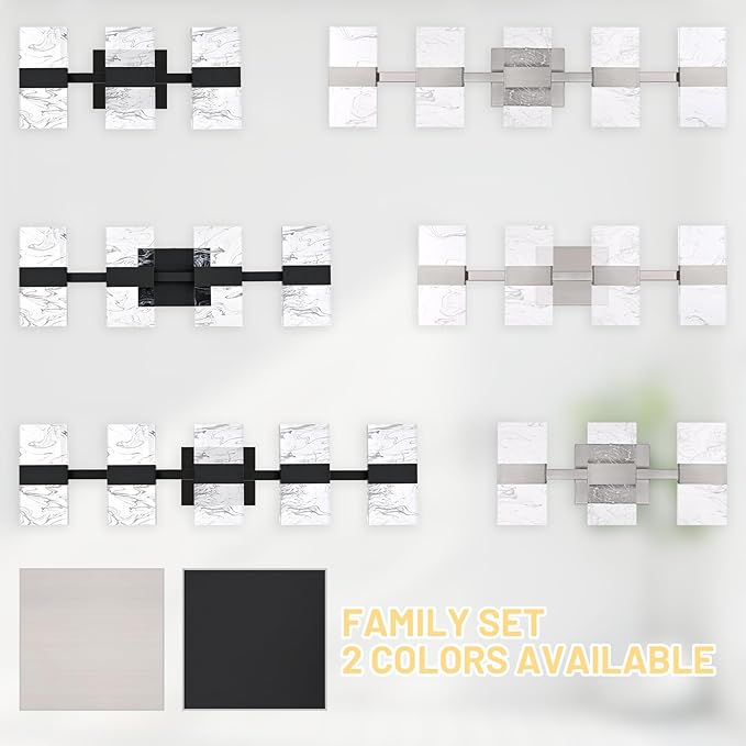 WINSEHN Brushed Nickel LED 3000K Bathroom Light Fixture, Modern 4-Lights Vanity Lighting with Smoke Acrylic Shades, Wall Lamp Over Mirror for Kitchen Bedroom (Integrated Led Chips Included)