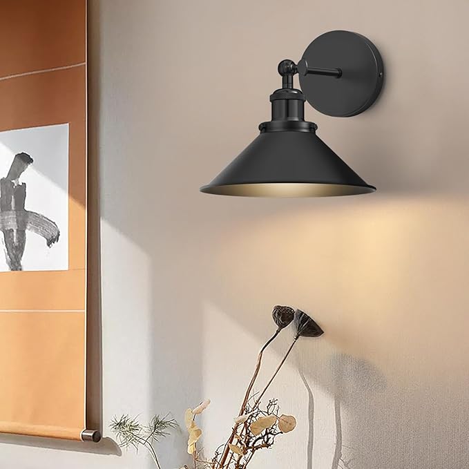 Battery Operated Wall Sconce Set of 2,Vintage Sconces Wall Decor Set of 2 with Remote,Dimmable Wall Lights for Living Room,Wall Lamp Fixture Indoor Bedroom Farmhouse Gallery Kitchen,Black