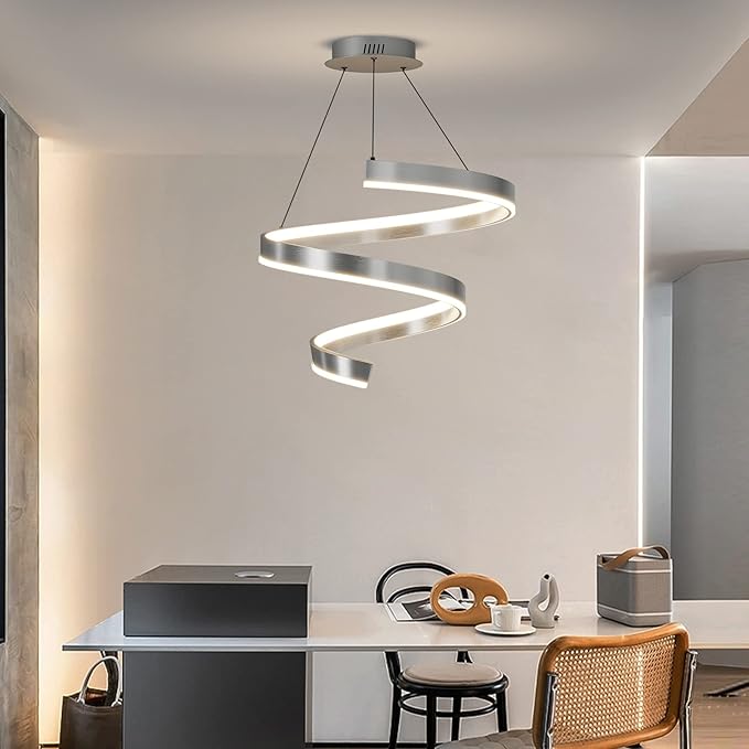 Mikeru Pendant Light,Pendant Light Fixtures with Remote Control Dimmable 3000k-6500k Pendant Light for Dining Room Living Room Kitchen, 19.6 Inch