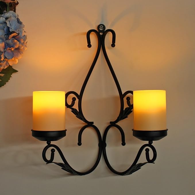 Flameless Candles Chandelier 4-Light Waterproof Crystal Metal Wall Sconces Modern Farmhouse Table Lamp with Remote Control and Timer for Indoor or outdoor Gazebo Patio Bedroom Hallway Bar Kitchen