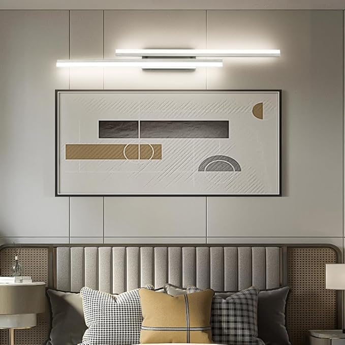 PRESDE 48 Inch LED Bathroom Vanity Light Bar, Brushed Nickel Bathroom Light Fixtures Modern Vanty Lighting Over Mirror 5CCT