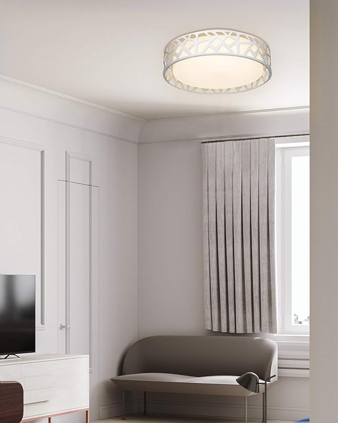Flush Mount Ceiling Light Fixture,24W 1600 Lumens LED Ceiling Lights, Dimmable 3000K Warm White Light Fixtures Ceiling Mount for Bedroom, Kitchen, Hallway, Stairways