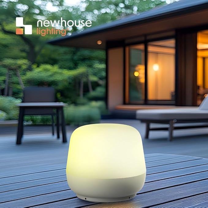 Newhouse Lighting Coco, White 2700K Dimmable Cordless Portable USB-C Rechargeable Table Lamp NHTL-CO-WH, Cordless Desk Lamp for Living Room, Bedroom, Coffee Table, and Other Cozy Home Decor