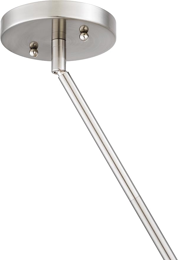 Tawson Nox Modern Farmhouse 1-Light Pendant Ceiling Light with White Glass Shade in Brushed Nickel Finish for Kitchen Island, Hallway, Entryway, Passway, Dining Room, Bedroom, Living Room