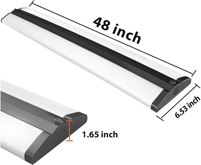 FAITHSAIL 4FT LED Wraparound Light Fixture Ceiling Mount, Ultra Slim 50W LED Garage Light Flush Mount, 4000K Neutral White, 5500 Lumens Office Light, Fluorescent Fixtures Replacement, 4 Pack