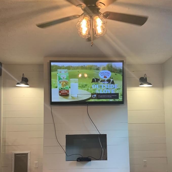 BRIGHTESS #80 Retro Black Wall Sconce Lighting Barn Flat Lights Industrial Vintage Farmhouse Wall Lamp Outside Led Light Fixtures E26 Bathroom Kitchen Bedroom Hardwired