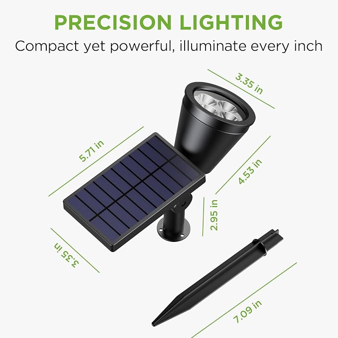 InnoGear Solar Lights Outdoor Waterproof Solar Garden Light for Outside Yard Landscape Lighting Pathway Spot Lights Spotlight Wall Light Auto On/Off, Pack of 6 (Warm White)