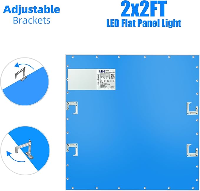 4 Pack 2x2 LED Flat Panel Lights for Drop Ceiling 45W, 5800LM 5000K Troffer Replacement Light Fixture, 0-10V Dimmable Recessed Edge-Lit Led Drop Ceiling Lights for Commercial Office, ETL Listed