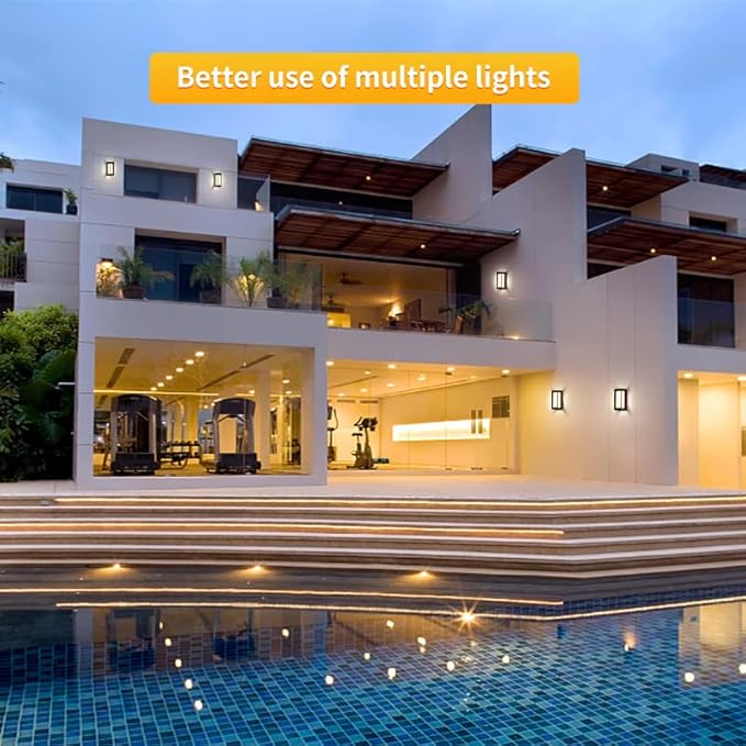 LANFU LED Modern Outdoor Wall Sconce Light 3000k 4500k 6000k 3-Color Adjustment Outside Light, Black IP65 Waterproof for House Patio Yards,Exterior Wall (1 Pack)