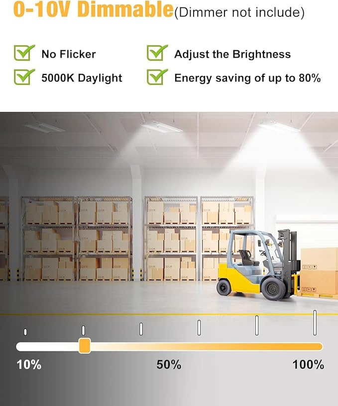 LED Linear High Bay Light, 210W High Bay Shop Lights Fixture, Compatible with Industrial 120-277V, 31500LM for Shop Garage Warehouse, UL Complied, 20 Pack, White