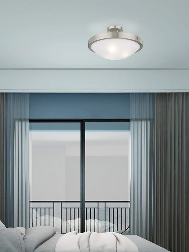 Livex Lighting 73956-91 Transitional Three Light Ceiling Mount from New Brighton Collection in Pwt, Nckl, B/S, Slvr. Finish, Brushed Nickel