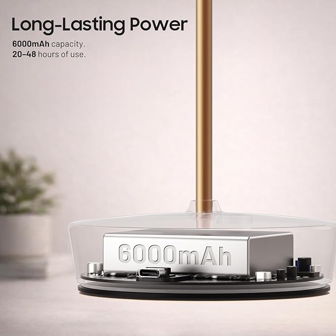 2Pack Cordless LED Table Lamp,Rechargeable Battery Operated Table Light, 3 Color Stepless Dimmable Table Lamp, Portable Table Light for Outdoor/Restaurants/Patio