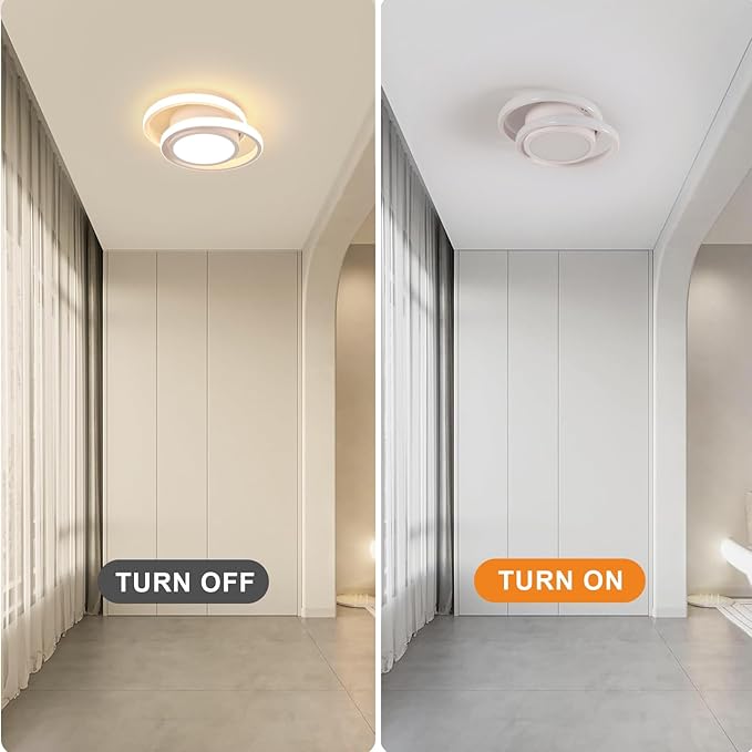DELIPOP Modern LED Ceiling Light, 36W 2160LM Round Small Ceiling Lamp, (Warm Light, 3000K) Aluminum Close to Ceiling Light Fixture for Hallway, Aisle, Corridor, Bedroom, Kitchen (White)
