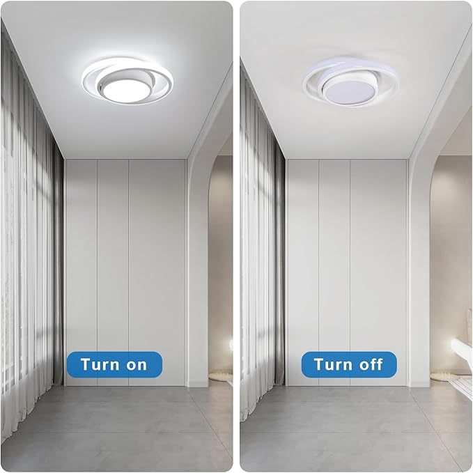 DELIPOP Modern LED Ceiling Light, 36W 2160LM Round Small Ceiling Lamp, (Cool White, 6500K) Aluminum Close to Ceiling Light Fixture for Hallway, Aisle, Corridor, Bedroom, Kitchen