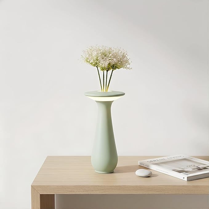 Flower Table Lamp,Rechargeable Coredless Table Lamp for Restaurant,Vase Lamp for Bedroom,Flower Lamp for Dining Table,Small Night Light,Gifts for Mom,Birthday Gifts for Women,Office,Home