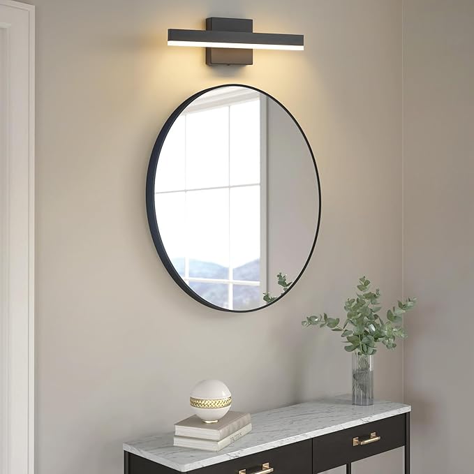 Black Bathroom Vanity Light 15.75 inch, 14W Dimmable 5CCT LED Modern Bathroom Light Fixture Over Mirror - ETL Certificated
