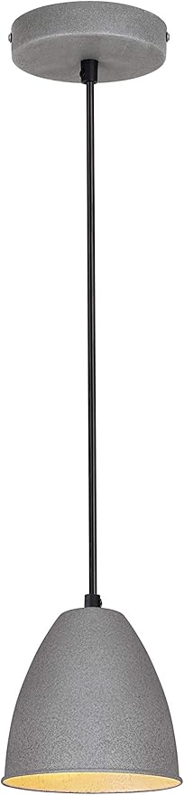 Aspen Creative 61126-11, One-Light Hanging Mini Pendant Ceiling Light, Transitional Design in Cement Finish, 7-1/4" Wide