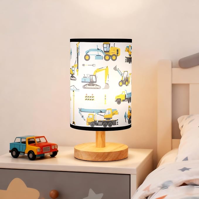 Construction Truck Table Lamp Gifts 3 Colors Dimmable Lights Construction Room Bedroom Decor 9.72 x 5.12 Inch Excavator Night Light Bedside Lamps Decoration for Bedroom Desk Birthday Gifts for Home