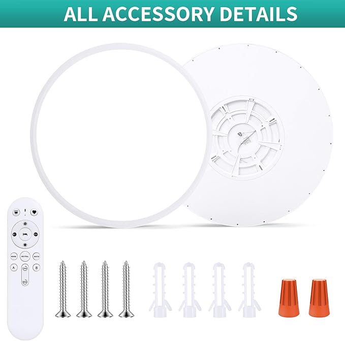 24 Inch LED Flush Mount Ceiling Light,56W Ultra-Thin Modern Round Light Fixture with Remote,Dimmable 3000K-6000K,White,5600LM,Memory & Night Light Mode for Bedroom, Kitchen,Living Room