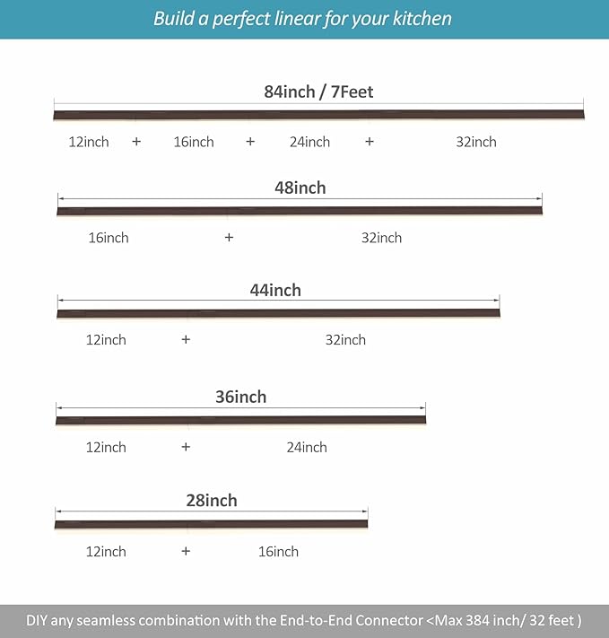 Leetdud Under Cabinet Lighting Plug in, 12 Inch 2 Pcs, Linkable AC120V 3CCT 3000K/4000K/5000K Ultra Slim, LED Under Cabinet Lights for Counter Light, Kitchen, Shelf, Sink, Workshop, Desk, Bronze