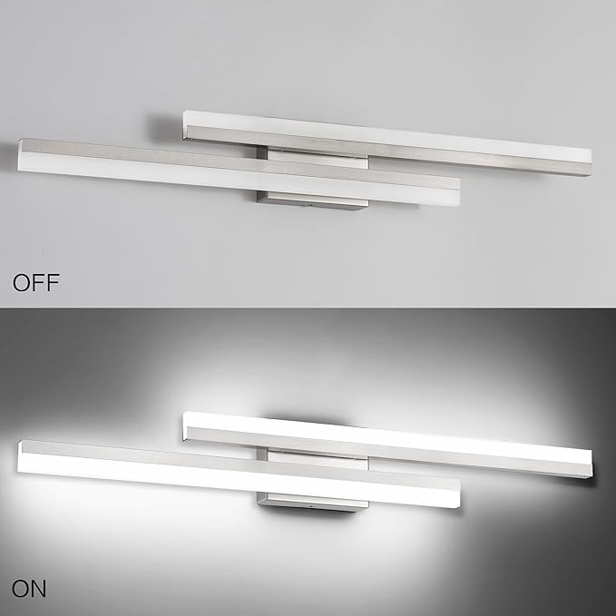 PRESDE 32 Inch LED Vanity Light Bar, Brushed Nickel Bathroom Light Fixtures Modern Bath Lighting Over Mirror 5CCT