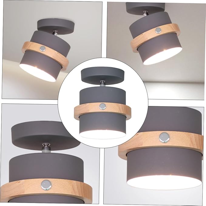 Ipetboom Minimalist LED Ceiling Lamp White Light Grey Finish Light Fixture for Hallway Dining Kitchen Living Areas