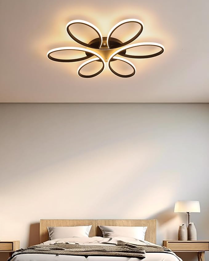 Modern LED Ceiling Light Fixture, 23 inch 70W, with Remote /APP Control, Dimmable Flush Mount Lamp for Living Room, Dining Room, Bedroom, Kitchen