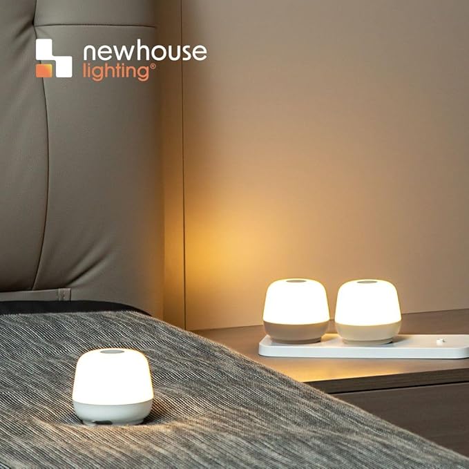 Newhouse Lighting Cocoon, Natural 2700K Dimmable Cordless USB-C Rechargeable Table Lamp 3-Pack NHTL-CN-NTRL, Cordless Desk Lamp for Living Room, Bedroom, Coffee Table, and Other Cozy Home Decor