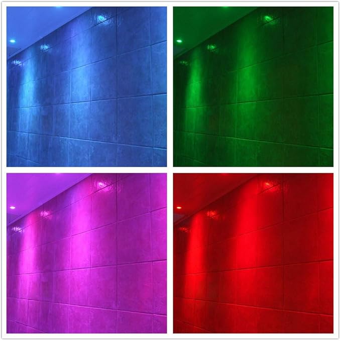 Esbaybulbs 5 Pack LED Color Changing Recessed Lighting 3W RGB Downlight Retrofit Fixture 3 inch Gimbal Recessed Lighting 16 Color Changing Ceiling Light