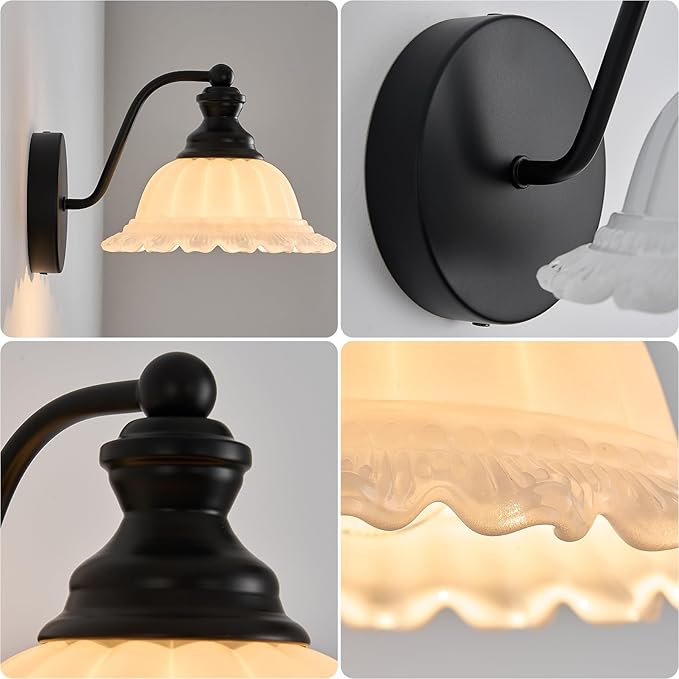 XIEDUN Vanity Light Black Wall Sconces Modern Bathroom Sconces