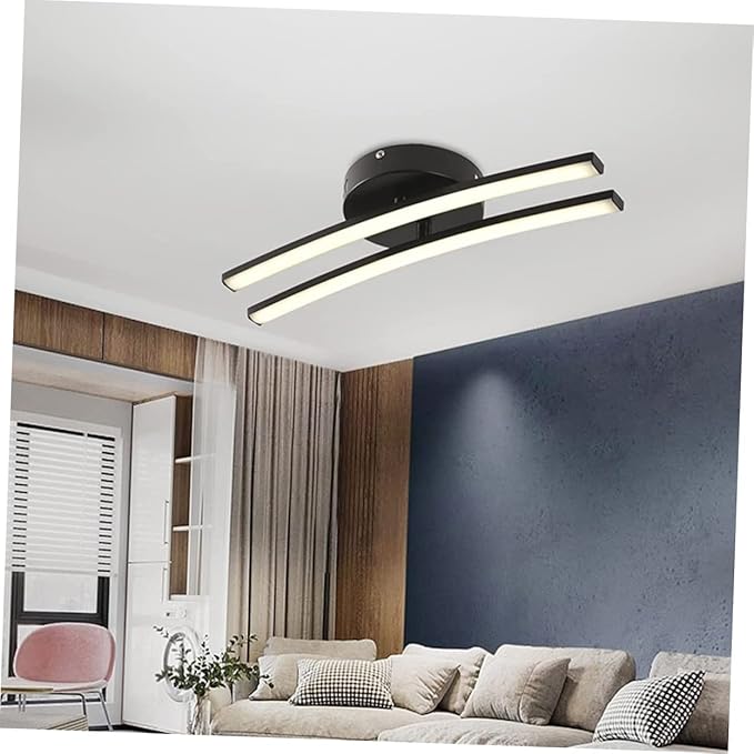 DOITOOL Modern Minimalist Ceiling Mounted Light Fixture Black White Warm Glow for Living Bedroom Kitchen Corridor Easy Installation Decorative Ceiling Lamp