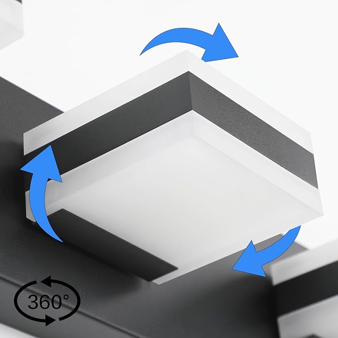 PRESDE 4-Light Bathroom Light Fixtures Over Mirror Matte Black LED Vanity Light for Bathroom Modern Bath Wall Lighting