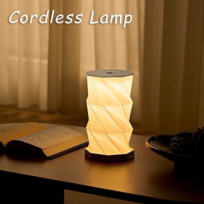 Portable Desk Lamp - Ultra Thin 0.7" Lightweight 0.28lb, Foldable Paper Lamp with Zinc Alloy Base, Rechargeable Mini Lamp for Home Decor, Travel, Dorm & Small Spaces, Gift for Travelers, Birthday