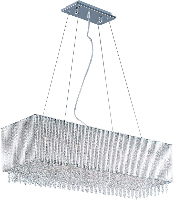 Polished Chrome 9 Light 11In. Wide Chandelier from The Spiral Collection