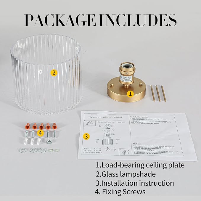 Modern Semi Flush Mount Ceiling Light, Industrial Clear Glass Ceiling Light Fixture, Crystal Ceiling Lamp, Modern Ceiling Lamps, Farmhouse Light for Entryway Hallway Kitchen Dining Room