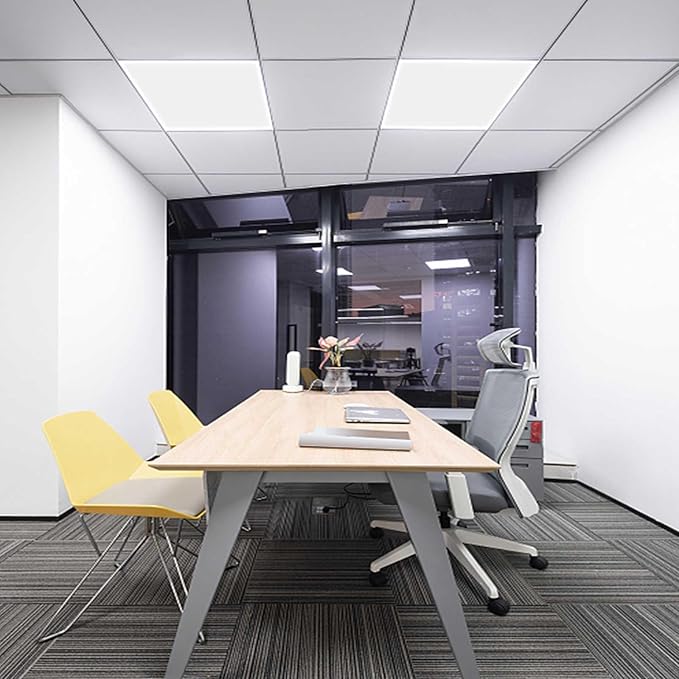Pushglossy 4 Pack 22.5" x 22.5" x 0.08" Frosted Fluorescent Light Diffuser Panels, Translucent Polystyrene Sheet Replacement for 2x2ft Drop Ceiling Lights for Classroom Office Home