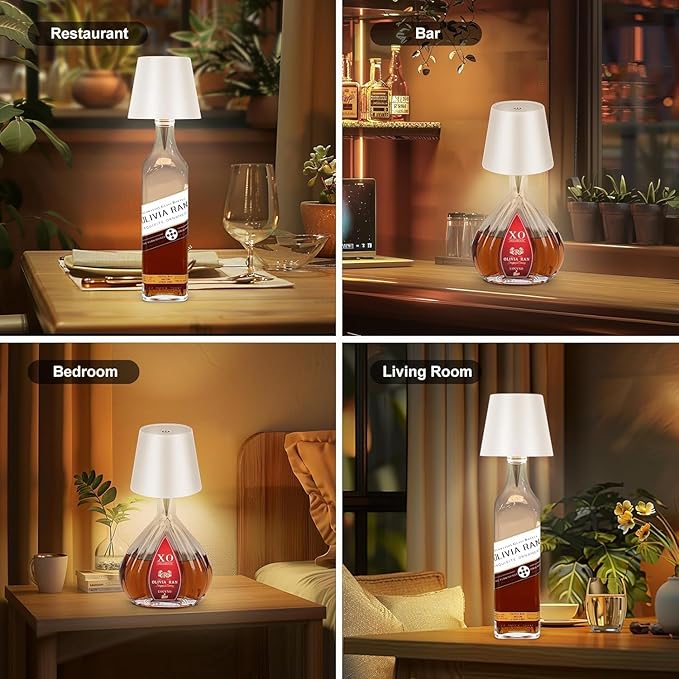2026 New Wireless Bottle Lamp,LED Bottle Lights for Liquor & Wine Bottles,Bottle Light with Dimmable(White,2pcs)