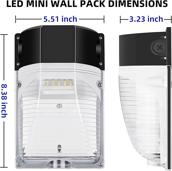 hykolity 30W LED Wall Pack Light with Photocell, 3450LM 5000K Daylight Dusk to Dawn 120V Outdoor Wall Mount Light, 150-250W MH/HPS Replacement, Waterproof Security Lighting - 4 Pack