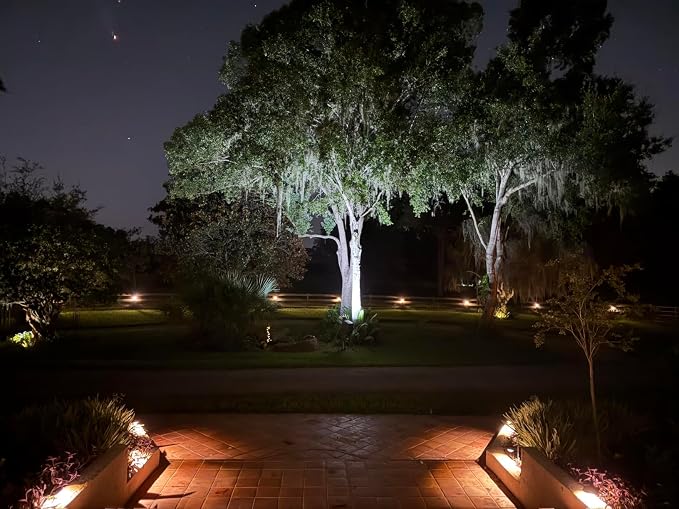 intelamp Solar Lights Outdoor, 4400mAh Solar Powered Flood Lights, Security Floodlight Dusk to Dawn Auto On/Off IP65 Waterproof for Wall Porch, Balcony, Yard, Garage Barn, Garden, Lawn
