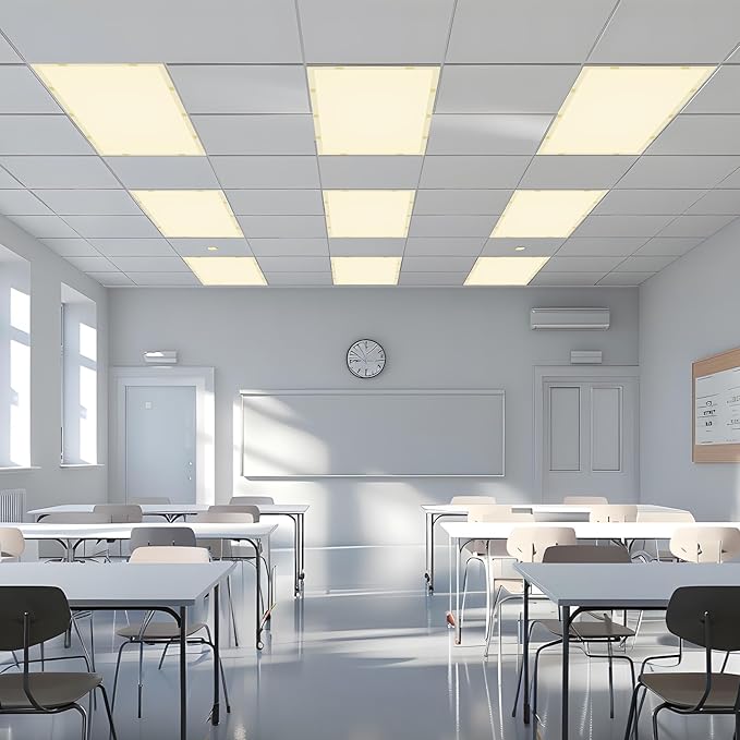 Wiooffen 6 Pcs Fluorescent Light Covers with 60 Magnets Decorative for Classroom Ceiling Light 4x2 Feet Magnetic Filter Easy Install for Office Hospitals & Home Drop Ceiling Supplies(Yellow)