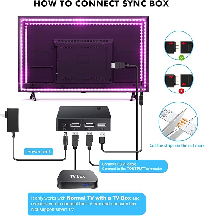 Nexillumi LED Lights for TV, 32.8ft TV LED Backlight for 70-100 Inch, RGB LED Strip Lights Behind TV, APP Remote Control HDMI Music Sync TV Led Lights for Bedroom