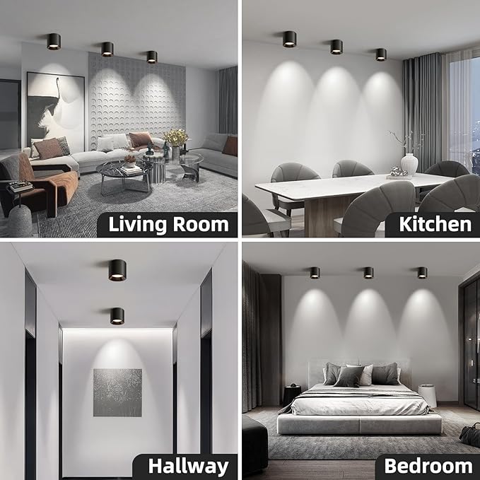 OKELI Modern LED Flush Mount Ceiling Light Fixtures for Hallway Kitchen Entryway, 20W 1800LM 3CCT 3000K-6000K Dimmable Close to Ceiling Lighting, Cylinder Ceiling Lamps for Dining Room Living Room