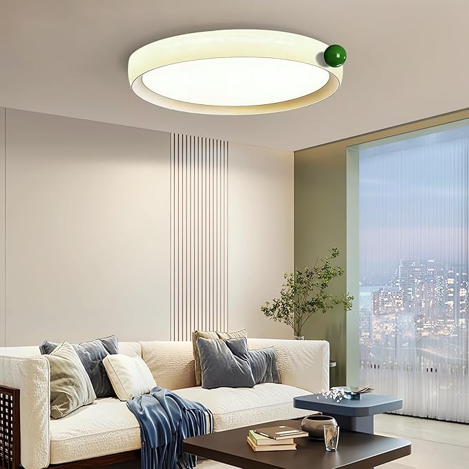 Round Flat Panel Light, Dimmable Modern Flush Mount Ceiling Light Fixture,24W 3000K/4000K/5000K,Fits for Hallway Kitchen Bedroom Living Room Closet Room
